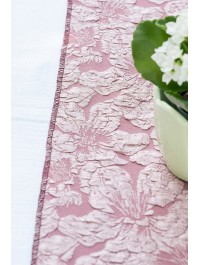 CHEMIN DE TABLE JACQUARD FLEUR DE LYS PARME 28CM X 3M