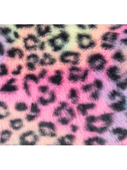 SAC FAUSSE FOURRURE LEOPARD MULTICOLORE 20CM X 12CM X 22CM