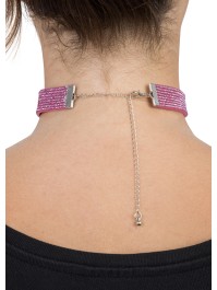 PINK DIAMOND CHOKER NECKLACE 40CM X 1.7CM