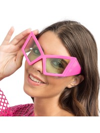 LUNETTES BIG GEOMETRIQUES ROSES 15CM X 14.5CM X 9CM