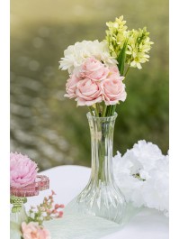 CLEAR VICTORIA GLASS VASE DIA 10CM X 22.5CM