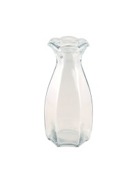 VASE COROLLE VERRE TRANSPARENT DIA 9.2CM X 8.3 CM X 20CM