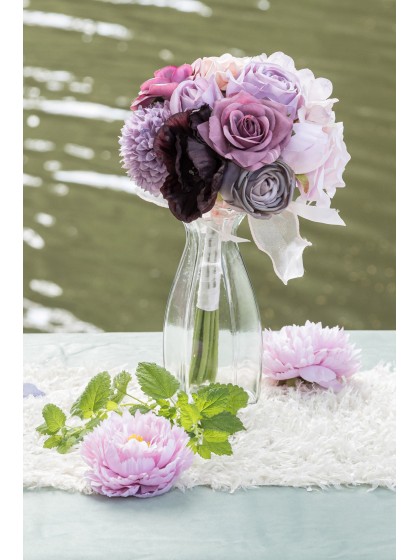 VASE COROLLE VERRE TRANSPARENT DIA 9.2CM X 8.3 CM X 20CM