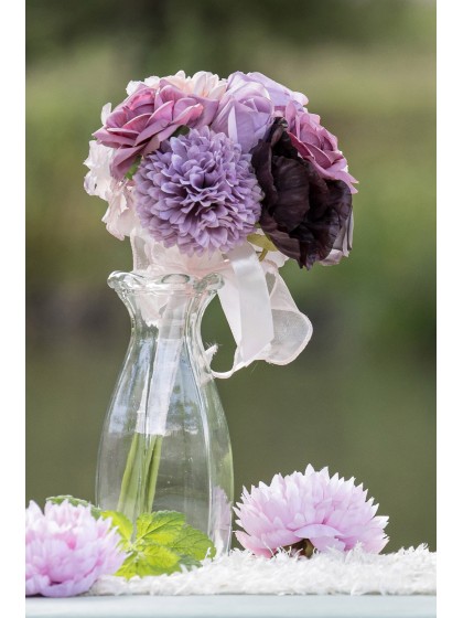 CLEAR COROLLE GLASS VASE DIA 9.2CM  X 8.3 CM X 20CM