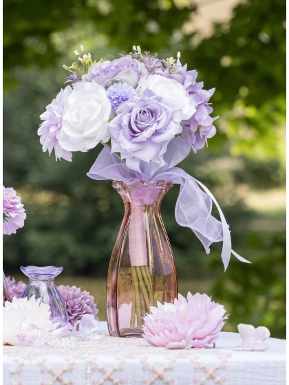 NYMPHEA PINK COROLLE GLASS VASE DIA 9.2CM  X 8.3 CM X 20CM