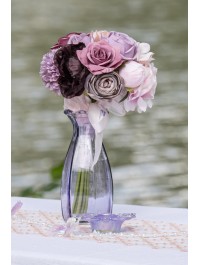 LILAC COROLLE GLASS VASE DIA 9.2CM  X 8.3 CM X 20CM