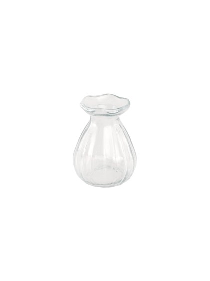 CLEAR COROLLE MINI GLASS VASE DIA 7CM X 9CM