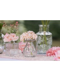 MINI VASE COROLLE VERRE TRANSPARENT DIA 7CM X 9CM