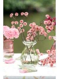 MINI VASE COROLLE VERRE VERT NENUPHAR DIA 7CM X 9CM