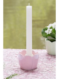 NYMPHEA PINK CERAMIC FLOWER CANDLE HOLDER DIA 9CM X 7CM