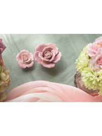BLUSH PINK CERAMIC ROSE 6.5 X 7CM X 3.5CM