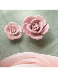 SET 2 BLUSH PINK CERAMIC ROSES 3.5CM X 4CM X 1.5CM