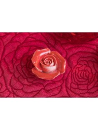 SET 2 ROSES CERAMIQUE ROUGE 4.5CM X 5CM X 2.5CM