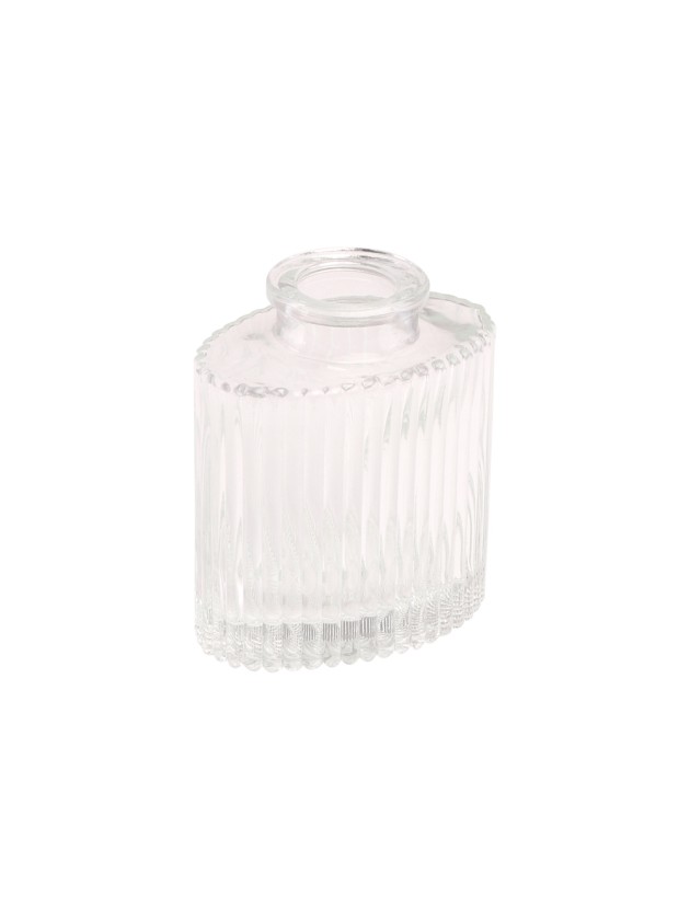 CLEAR HELIOS GLASS VASE 7CM X 4.5CM X 8CM 