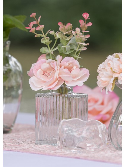 CLEAR HELIOS GLASS VASE 7CM X 4.5CM X 8CM 