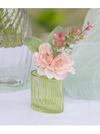 VASE VERRE HELIOS VERT NENUPHAR 7CM X 4.5CM X 8CM