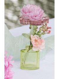 WATERLILY GREEN HELIOS GLASS VASE 7CM X 4.5CM X 8CM 