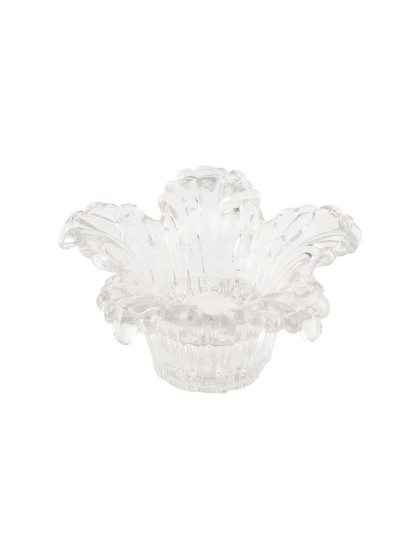 CLEAR GLASS NYMPHEA CANDLEHOLDER DIA 12.5CM X 6CM