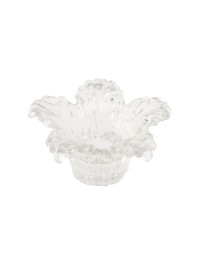 CLEAR GLASS NYMPHEA CANDLEHOLDER DIA 12.5CM X 6CM