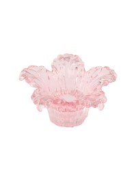 PINK GLASS NYMPHEA CANDLEHOLDER DIA 12.5CM X 6CM