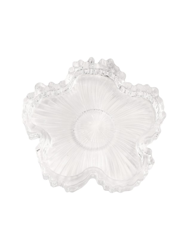 CLEAR GLASS GAZE CANDLE HOLDER BASE DIA 11.5CM X 1.8CM