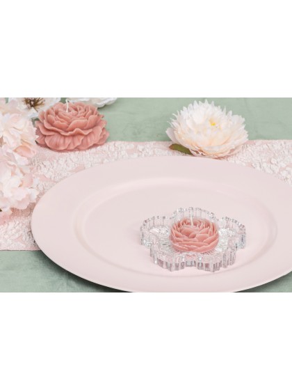 CLEAR GLASS GAZE CANDLE HOLDER BASE DIA 11.5CM X 1.8CM