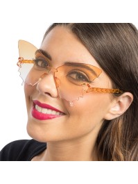 ORANGE PLASTIC BUTTERFLY GLASSES 15CM X 15CM X 6.5CM