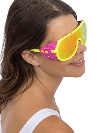LUNETTES DE GLACIER JAUNE COTES ROSES 15CM X 15CM X 6.2CM