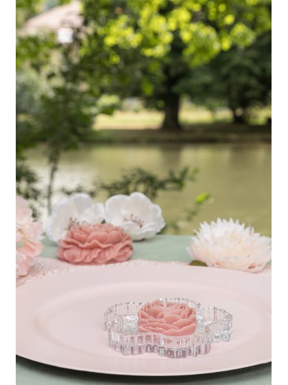 6 PINK CAMELLIA CANDLES DIA 5.8CM X 2.4CM