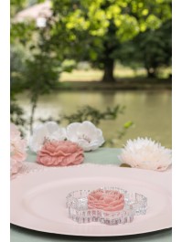 6 PINK CAMELLIA CANDLES DIA 5.8CM X 2.4CM