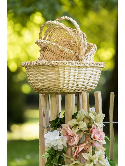 SET 3 PANIERS OSIER NATUREL 29X10X30CM/ 24X9X25CM/ 17X8X20CM