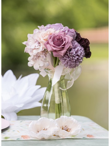 BOUQUET ROMANCE POURPRE/LAVANDE/AMANDE DIA 20CM X 32CM