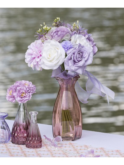 BOUQUET BUTTERLFY POURPRE/LAVANDE/VIOLET DIA 20CM X 32CM