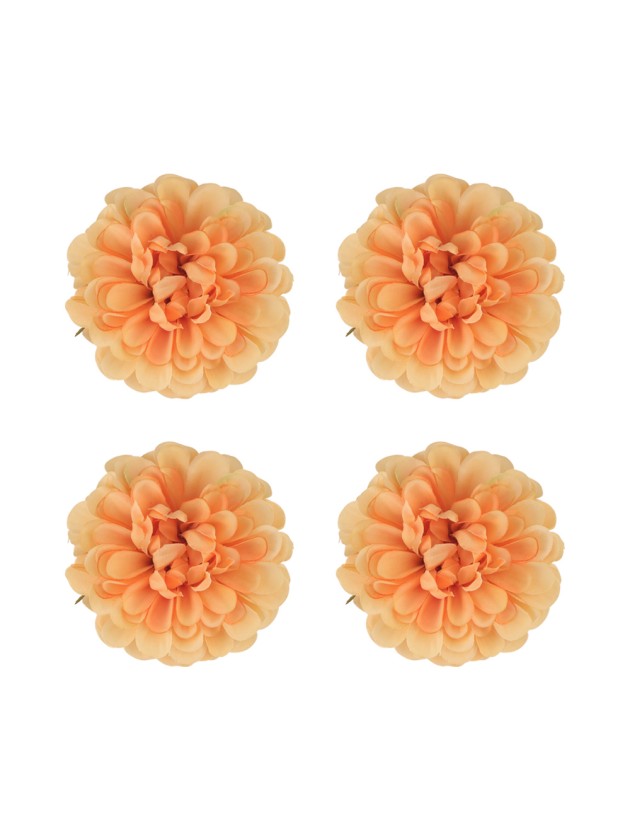 4 ORANGE DAHLIAS DIA 8.5CM X 5CM