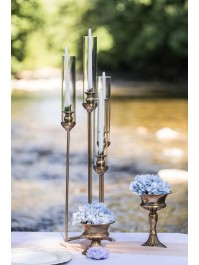 MAJESTIC BRUSHED MATT GOLDEN 4 CANDLE HOLDERS DIA 22CM X 90CM