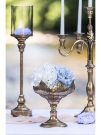 MAJESTIC BRUSHED MATT GOLDEN BIG FLOWER CUP ON BASE DIA 22CM X 24CM