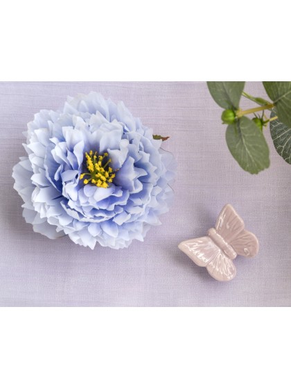 SET 2 PAPILLONS CERAMIQUE LILAS 4CM X 4CM X 2CM