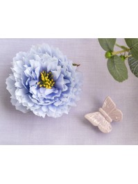 SET 2 LILAC CERAMIC BUTTERFLIES 4CM  4CM X 2CM