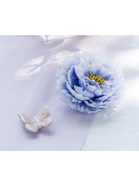 SET 2 LILAC CERAMIC BUTTERFLIES 4CM  4CM X 2CM