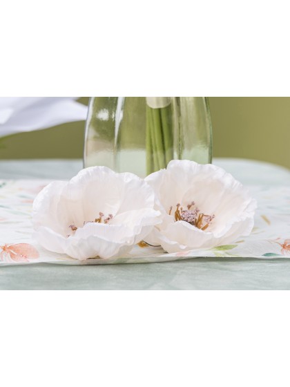 SET 4 WHITE ANEMONES DIA 9CM X 5.5CM