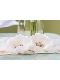 SET 4 WHITE ANEMONES DIA 9CM X 5.5CM