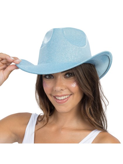 BLUE SHINY COWBOY HAT ONE SIZE