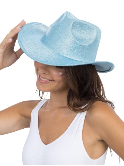 CHAPEAU DE COWBOY SHINY BLEU TU