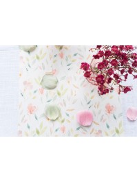 CHEMIN DE TABLE FLORAL EFFET SATINE 28CM X 3M