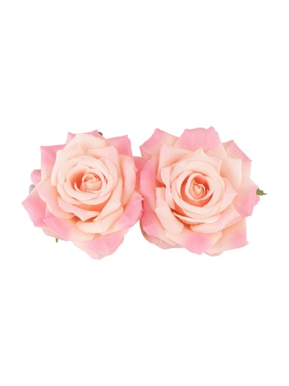 SET 2 PINK NYMPHEA ROSES DIA 9CM X 5.5CM
