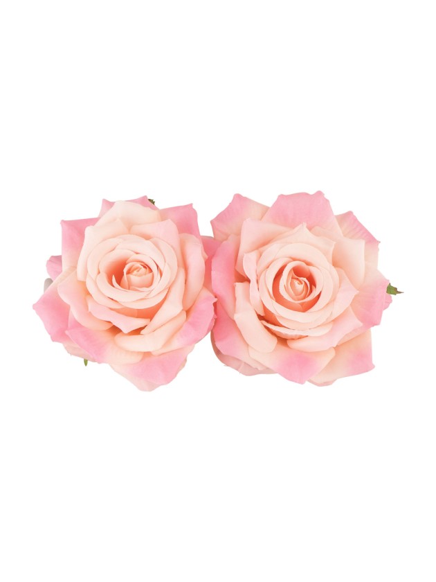 SET 2 PINK NYMPHEA ROSES DIA 9CM X 5.5CM