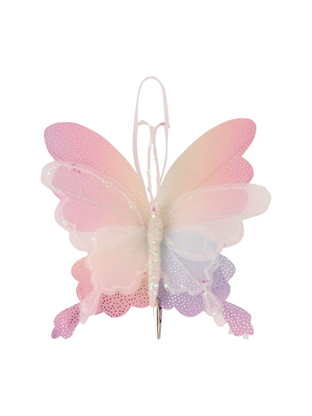 PAPILLON IRISE AVEC SUPPORT PINCE 19CM X 3CM X 23CM