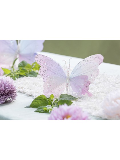 PAPILLON IRISE AVEC SUPPORT PINCE 16CM X 3CM X 19CM