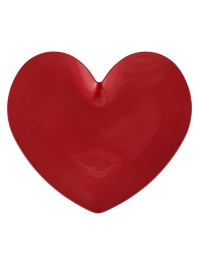 PP RED CHARGER PLATE HEART SHAPE 35.4CM X 33CM