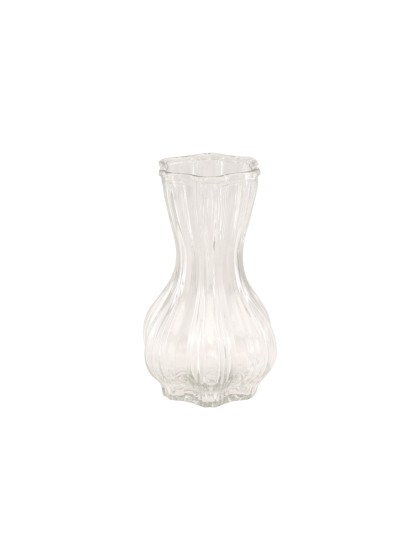 CLEAR ALIZA GLASS VASE 9CM X 9CM X 14.5CM